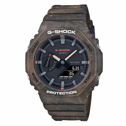 фото Наручные часы casio g-shock ga-2100fr-5a, серебряный, коричневый