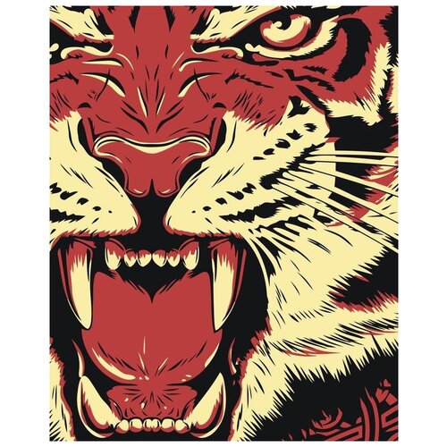Картина по номерам «Рев тигра», 40x50 см, Живопись по Номерам картина по номерам взгляд тигра 40x50 см