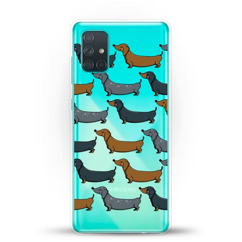 фото Силиконовый чехол узор из такс на samsung galaxy a71 andy & paul