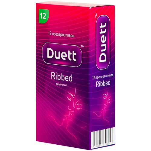 Купить Презервативы DUETT ribbed №3, бесцветный, натуральный латекс