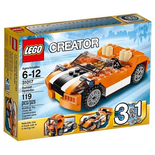 кисть для шторь сансет 75 см мультиколор Конструктор LEGO Creator 31017 Гоночная машина Сансет, 119 дет.