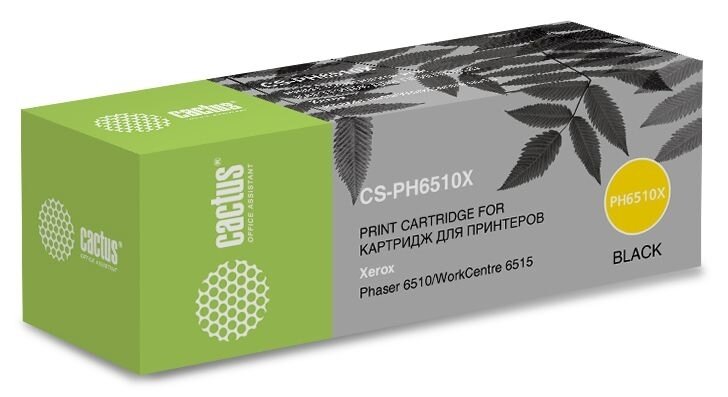 Тонер Картридж Cactus 106R03488 CS-PH6510X черный (5500стр.) для Xerox Phaser 6510/WC6515