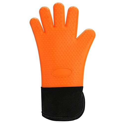 фото Силиконовые перчатки, термостойкие, оранжевые, 34,5х19х1 см, kitchen angel ka-silglo-02