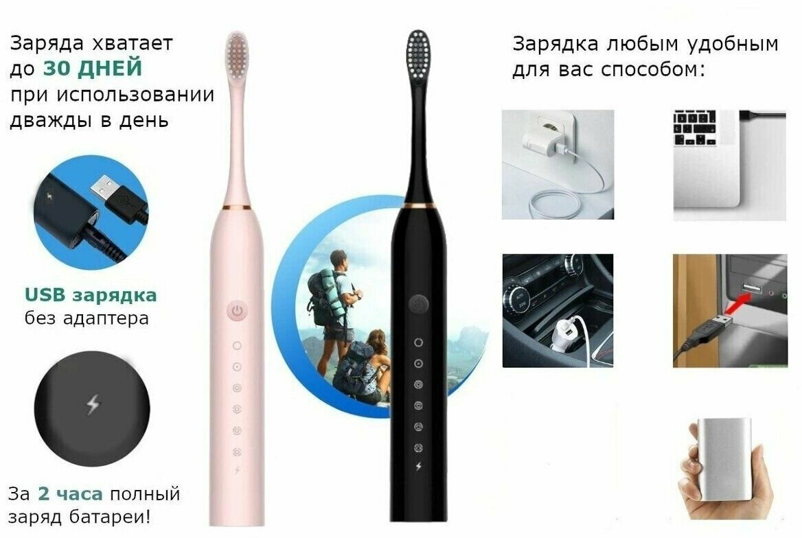 Ультразвуковая зубная щетка Sonic Toothbrush X-3 - фотография № 6