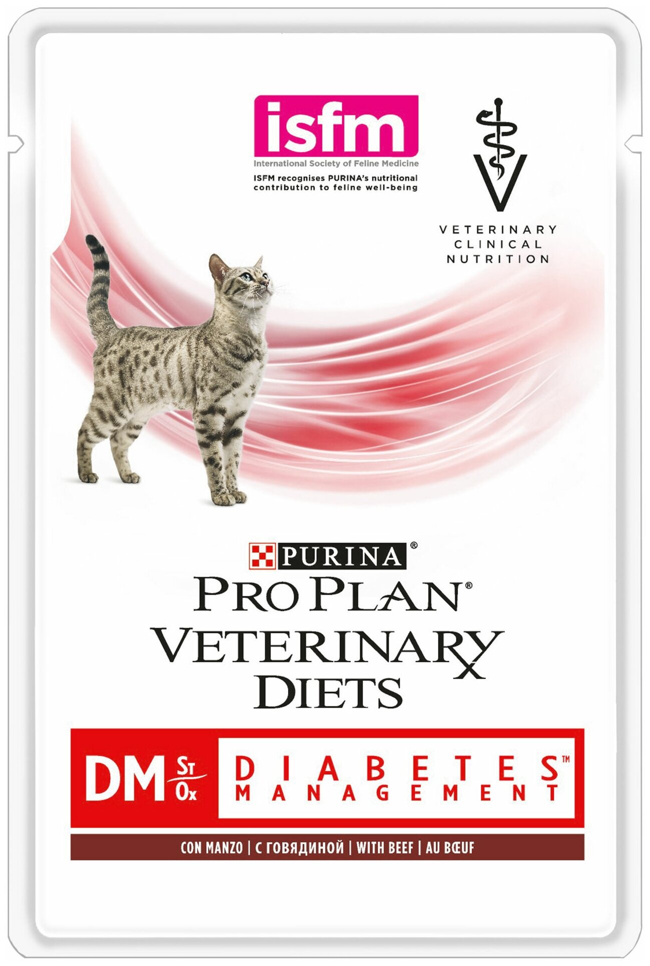 Влажный корм для кошек Pro Plan Veterinary Diets DM St/Ox при диабете с говядиной 85 г