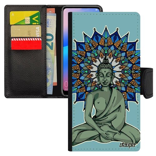 фото Чехол книжка на смартфон redmi 6a, "будда" buddha портрет utaupia