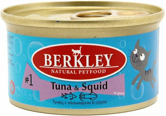 Влажный корм для кошек Berkley №1 тунец с кальмаром 85г