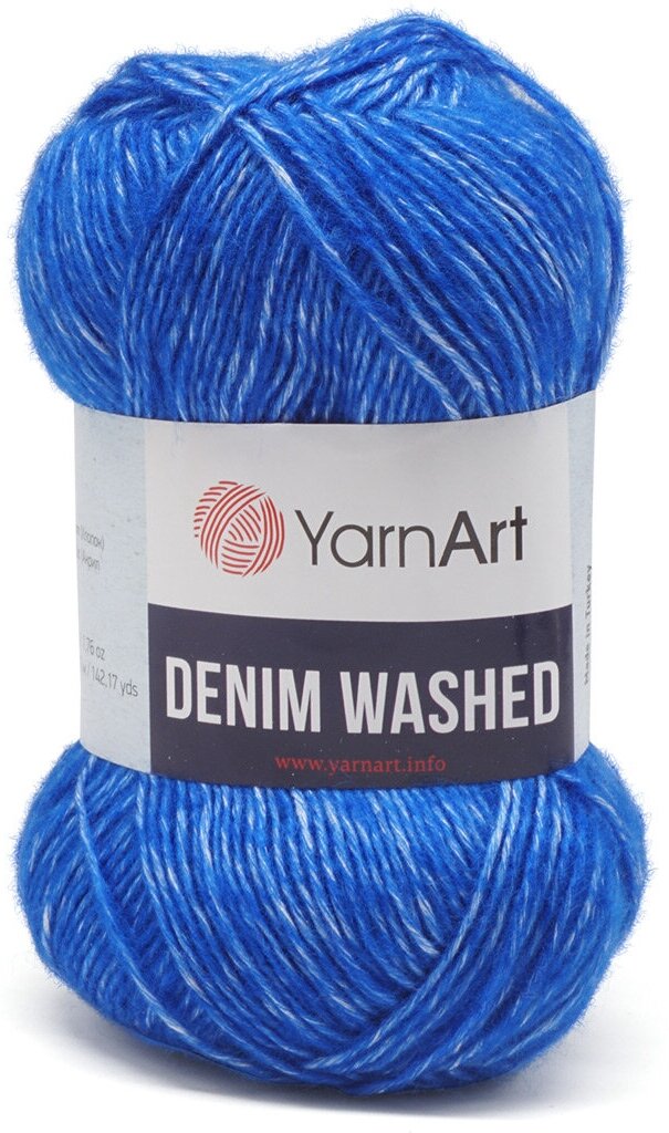 Пряжа для вязания YarnArt 'Denim Washed' 50гр 130м (70% хлопок, 30% акрил) (910 синий), 10 мотков