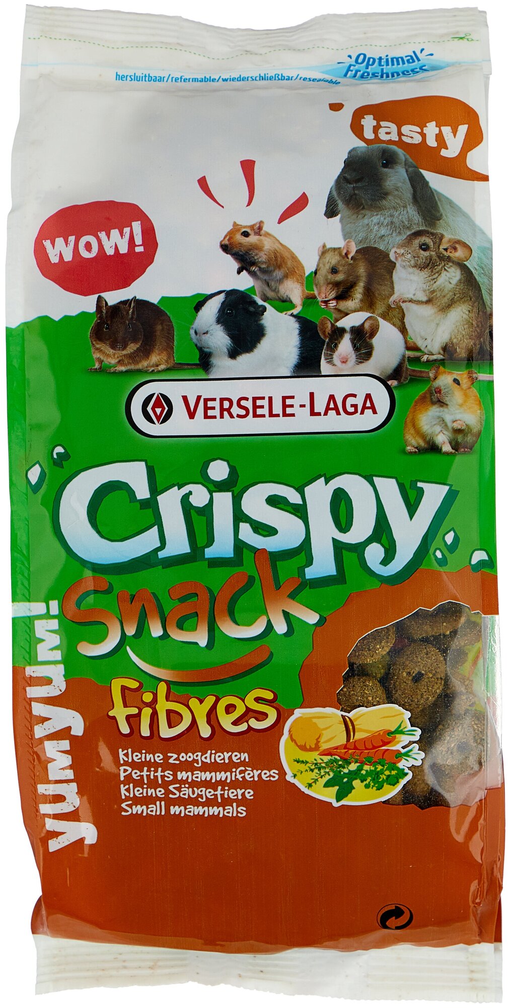 Versele-Laga Crispy Snack дополнительный корм для грызунов с клетчаткой Fibres 650 г