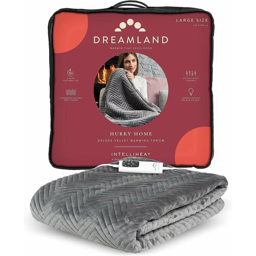 Электроплед Dreamland 16822B Deluxe Warming Throw Slate Grey 120 х 160 см (серый)