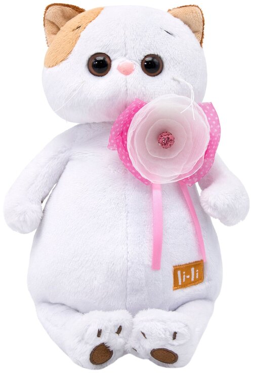 Мягкая игрушка Basik&Co Кошка Ли-Ли с цветком, 27 см