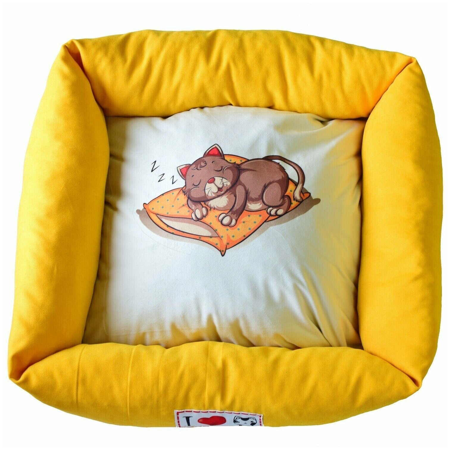 Лежанка для собаки и кошки, двухсторонняя подушка, 60*55*16см - фотография № 1