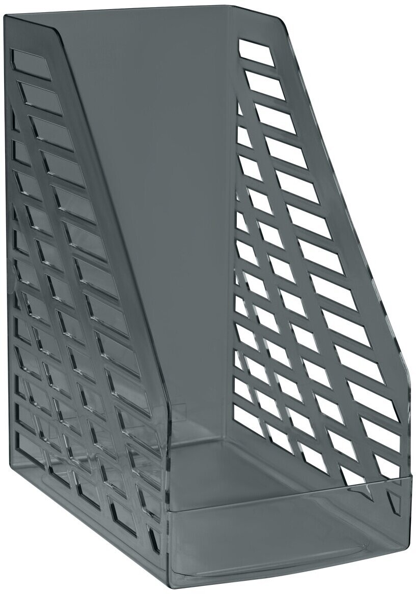 Лоток для бумаг СТАММ вертикальный, XXL, тонированный черный, ширина 160 мм (ЛТВ-30553)