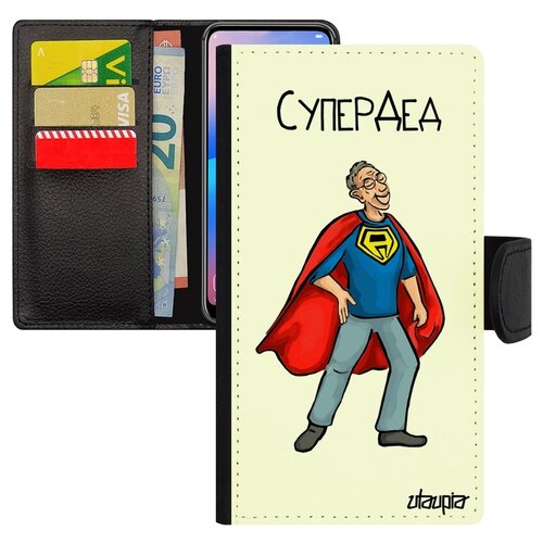 фото Чехол-книжка на мобильный xiaomi redmi note 6 pro, "супердед" рисунок комичный utaupia
