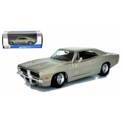 Легковой автомобиль Maisto Dodge Charger R/T 1969 (31256) 1:24, 18 см, серебристый