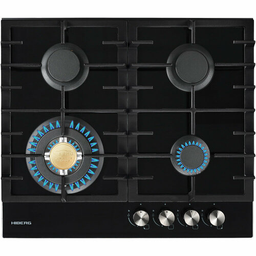 Газовая варочная поверхность HIBERG VM 60440 B электророзжиг газ-контроль черный 2038600₽