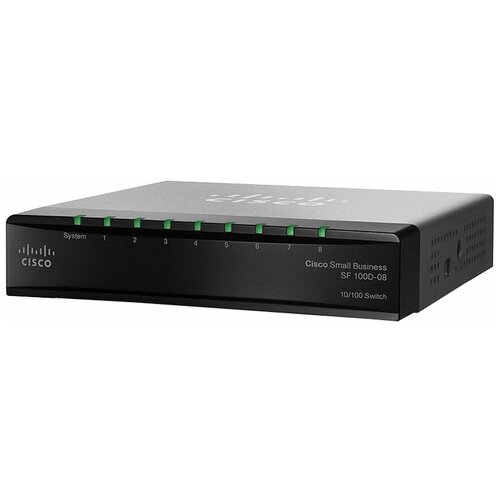 Коммутатор Cisco SB SF100D-08-EU Коммутатор 8-портовый SF100D-08 8-Port 10100 Desktop Switch 160400₽