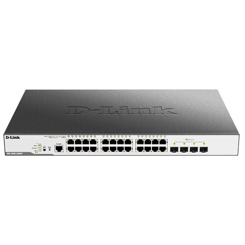 D-Link DGS-3000-28XMP B1A Управляемый коммутатор 2 уровня с 24 портами 10 100 1000Base-T и 4 портами 10GBase-X SFP 24 порта с поддержкой PoE 8023af 8023at 30 Вт PoE-бюджет 370 Вт 7536200₽