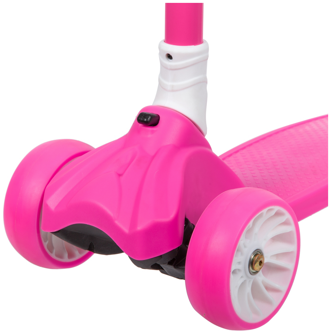 Самокат Novatrack Rainbow Pro Button детский 3-кол. розовый/белый (120PROB.RAINBOW.PN20) - фото №2