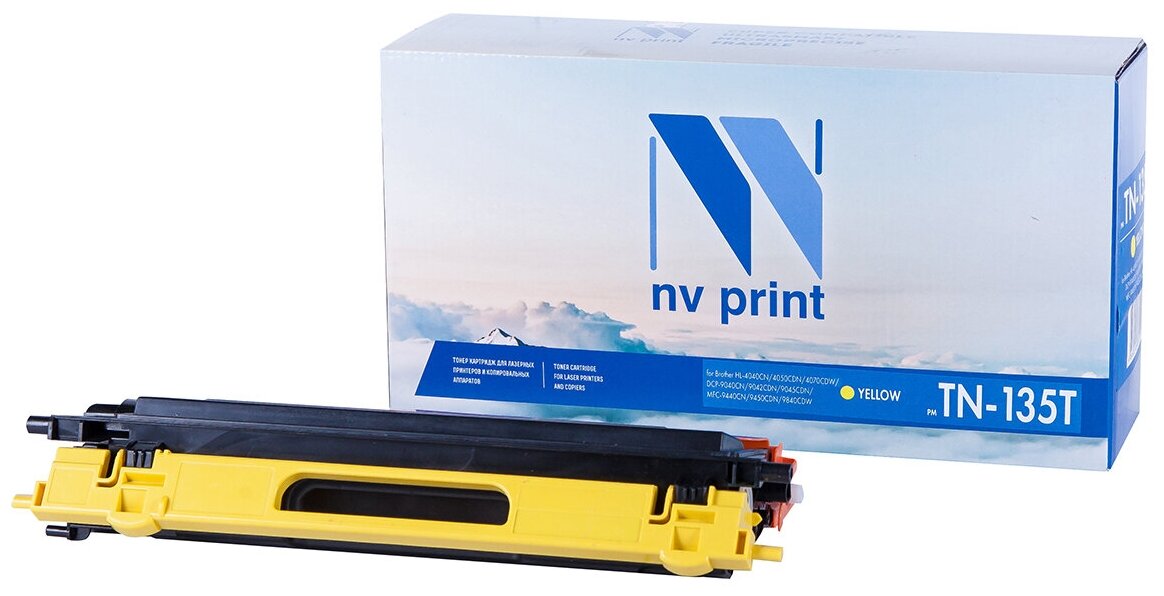 Картридж NV Print TN-135T Yellow для Brother, 4000 стр, желтый