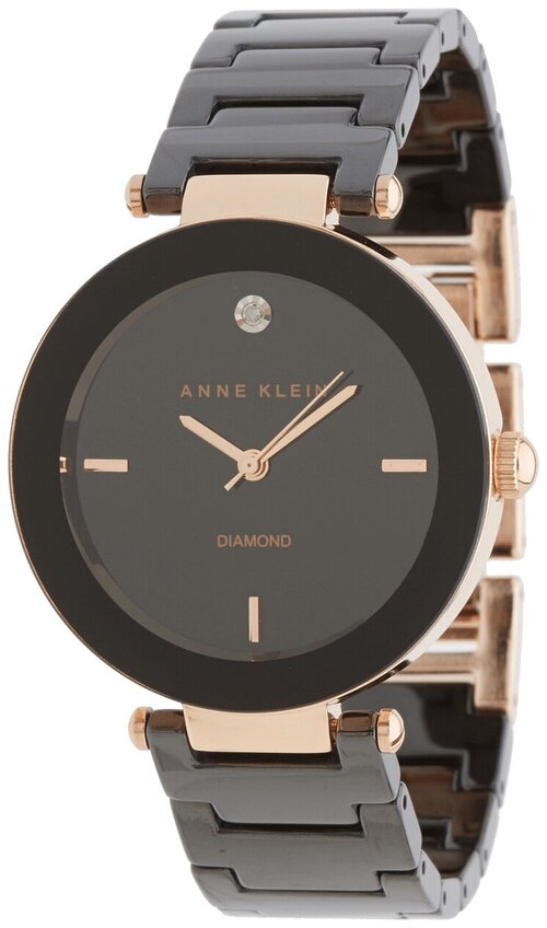 Наручные часы ANNE KLEIN Diamond Ceramics 100063, черный, золотой