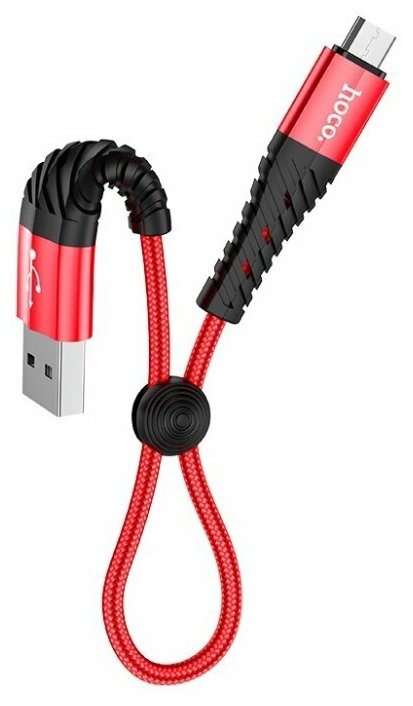 Кабель Hoco X38 Cool USB - microUSB 0.25 м красный