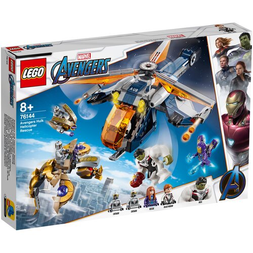 конструктор lego super heroes 10782 схватка халка и носорога на грузовиках 110 дет Конструктор LEGO Marvel Super Heroes 76144 Avengers Мстители: Спасение Халка на вертолёте, 482 дет.