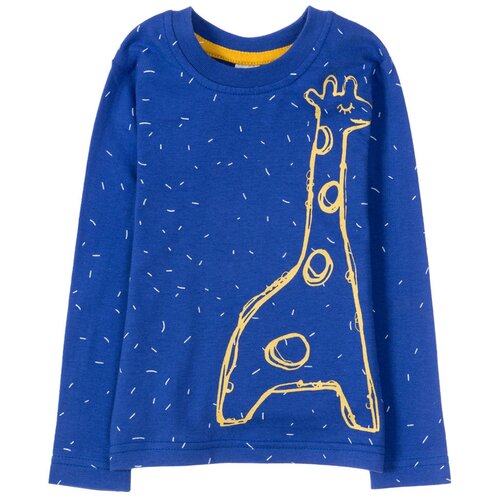 фото Sm619 футболка с длинным рукавом для мальчика синий, размер98 blue giraffe sladikmladik sladik mladik