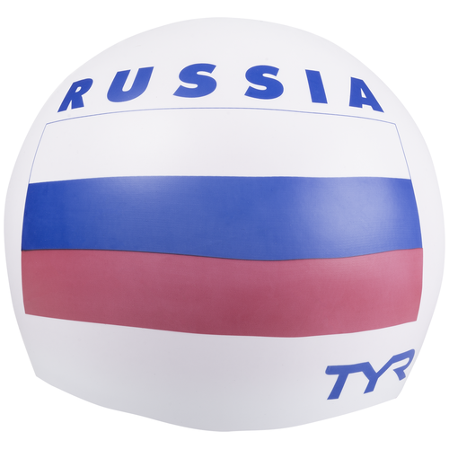 фото Шапочка для плавания russia silicone swim cap, силикон, lcsrus100, белый, ут-00016451 tyr