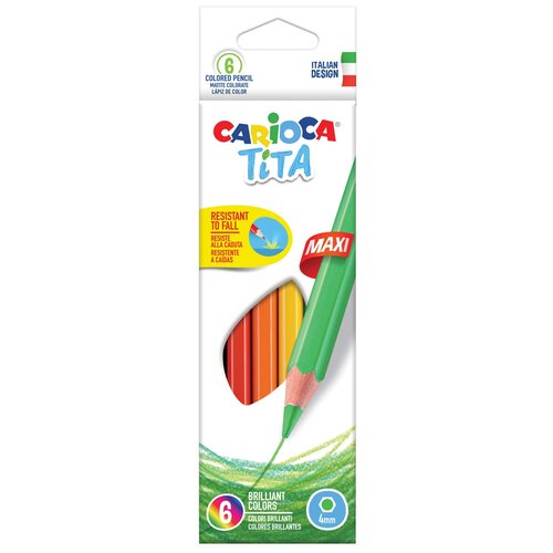 Carioca набор цветных карандашей Tita 6 цветов (42788), 6 шт. carioca набор цветных карандашей tita 6 цветов 42788 6 шт