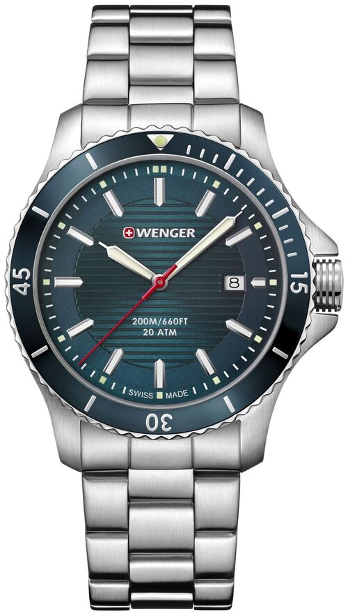 Наручные часы WENGER Seaforce, серебряный, синий