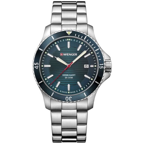 Наручные часы WENGER Seaforce, серебряный, синий наручные часы wenger seaforce 01 0643 115 синий серебряный