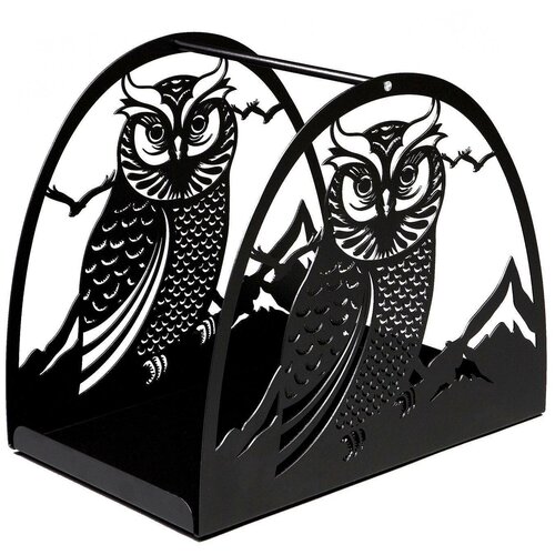 Дровница Silver Smith Owl черный 49 см 38 см 29 см