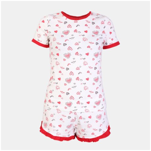 фото 30293 пижама: футболка, шорты "love", liza volkova, размер 48, состав:100% хлопок, цвет молочный