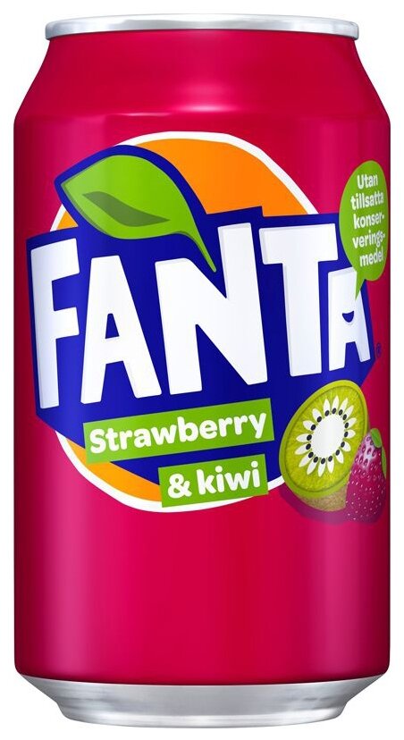 Газированный напиток FANTA со вкусом клубники и киви, в жестяной банке, 0,33 Дания