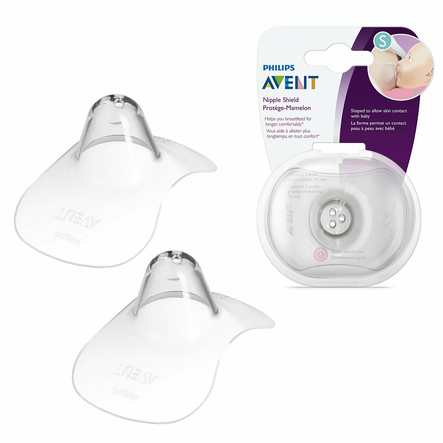 Накладки на соски Philips Avent защитные с футляром S 2шт с SSCF153/01