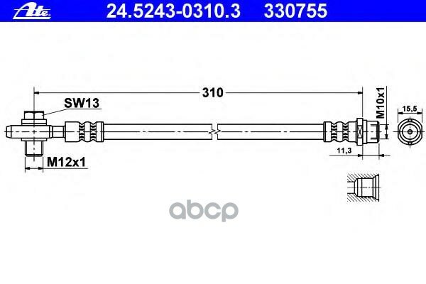 Шланг Торм. зад. audi/Vw Ate арт. 24.5243-0310.3