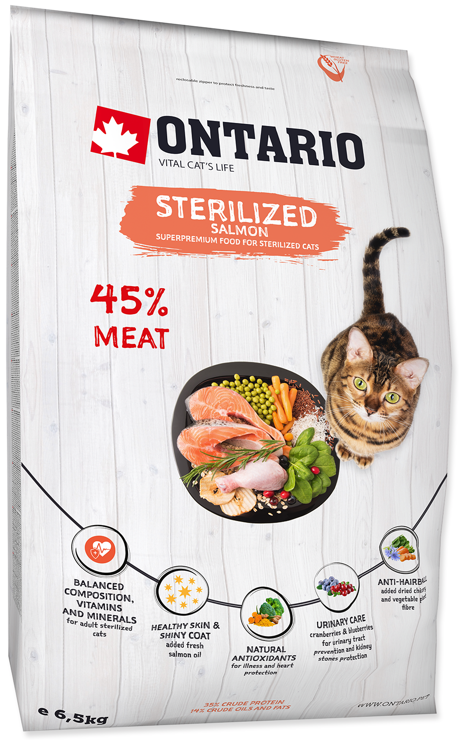 Ontario корм для стерилизованных кошек, с лососем (sterilised salmon) - фотография № 1