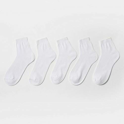 Носки GRAND LINE, 5 пар, размер 39/40, белый мужские носки dma чёрные сетка длинные лён 10 пар размер 25 39 40
