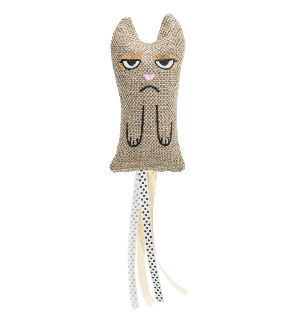Trixie Игрушка для кошек Кошка с кисточками XXL, ткань, 15 см - фото №7