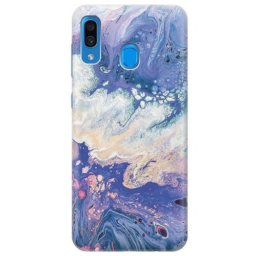 фото Ультратонкий силиконовый чехол-накладка для samsung galaxy a20 / a30 с принтом "фиолетовый мрамор" gosso