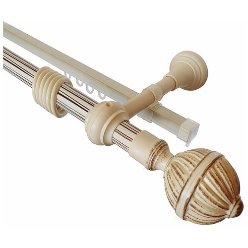 Карниз Комбо 2-ряд 240см. Крем