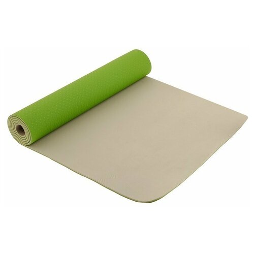 Коврик Sangh Yoga mat двухцветный, 183х61 см зеленый 0.6 см коврик sangh yoga mat 183х61 см зеленый 1 5 см
