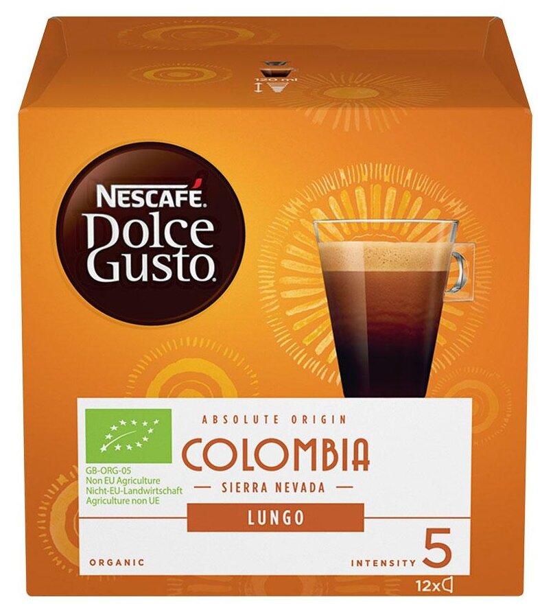 Кофе в капсулах Nescafe Dolce Gusto Lungo Colombia, 12 кап. в уп., 5 уп. - фотография № 1