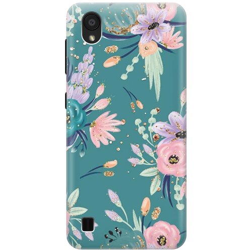 фото Re:pa накладка transparent для zte blade a5 (2019) с принтом "цветы и золотые блестки"