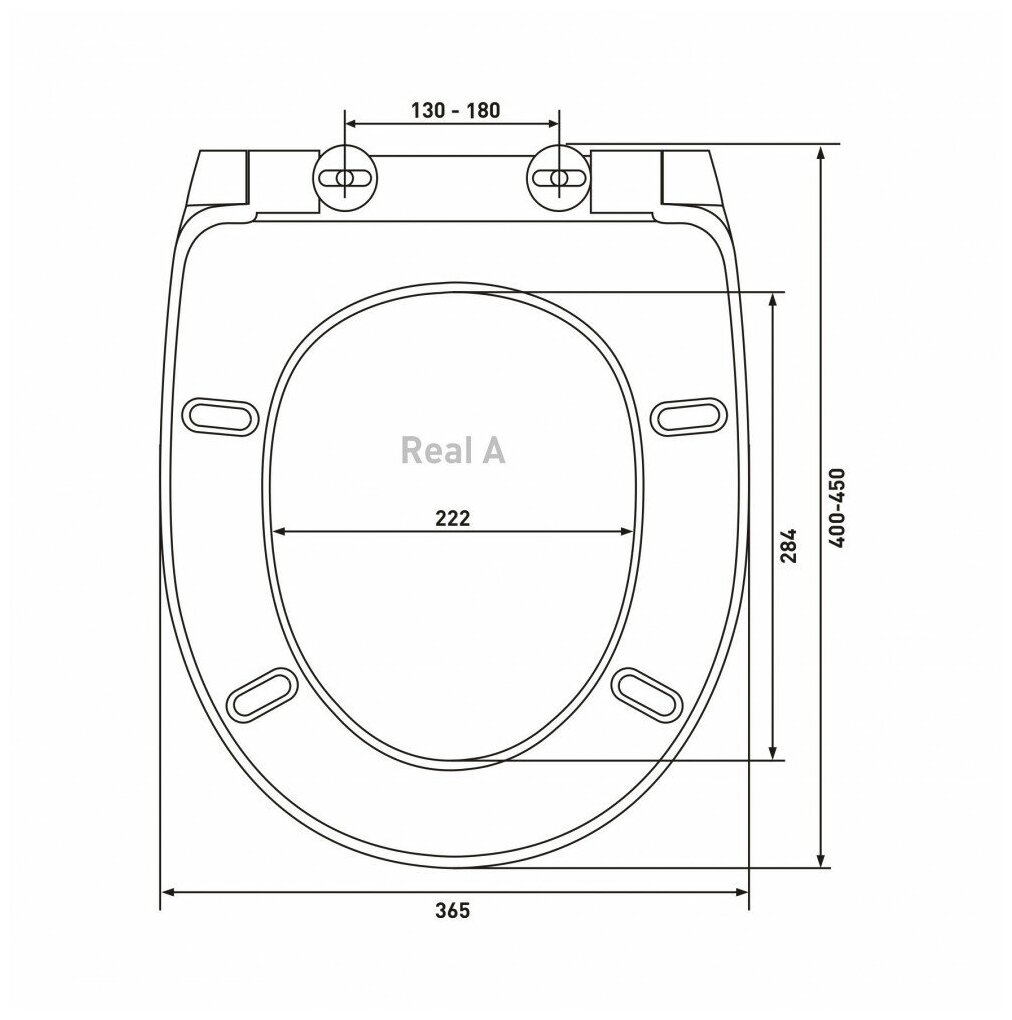 Сиденье для унитаза REAL A дюропласт с универ.метал.креп(Волга,Бореаль,Сенатор,Capri,Prima) - фотография № 3
