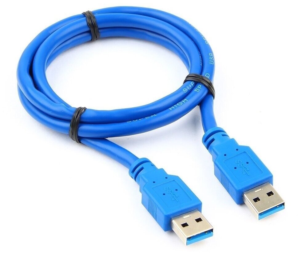 Кабель USB 3.0, AM/AM, экран, 1 м, синий, Cablexpert