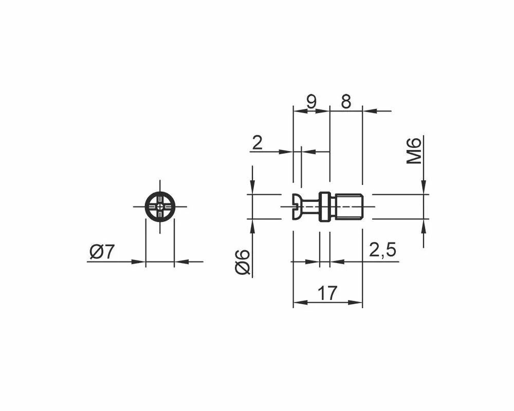 4 шт - Стяжка эксцентриковая Hettich VB 35M, полка 16 мм, никелированная + ввинчиваемый дюбель DU648 + муфта - 4 шт - фотография № 2