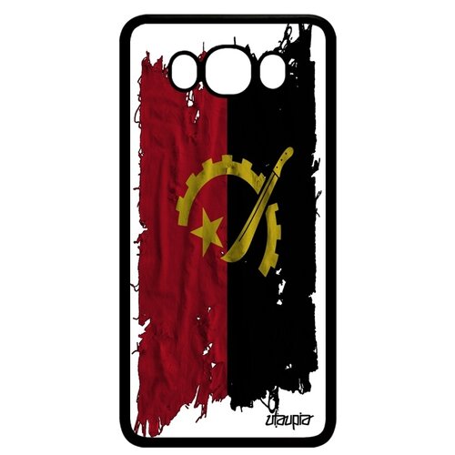 фото Чехол на телефон samsung galaxy j7 2016, "флаг анголы на ткани" государственный патриот utaupia