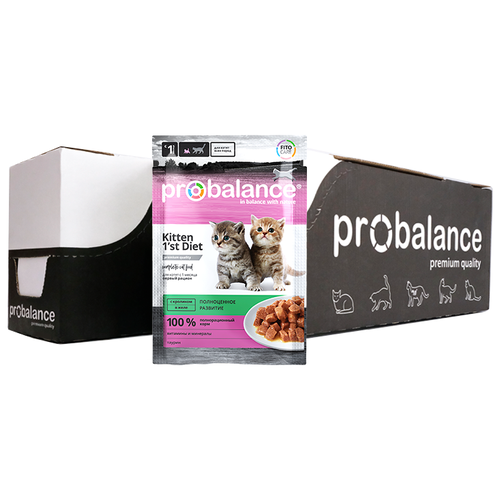 ProBalance Корм для кошек пробаланс 1'st Diet консервы для котят с Кроликом в желе 25х85гр